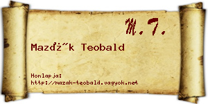 Mazák Teobald névjegykártya